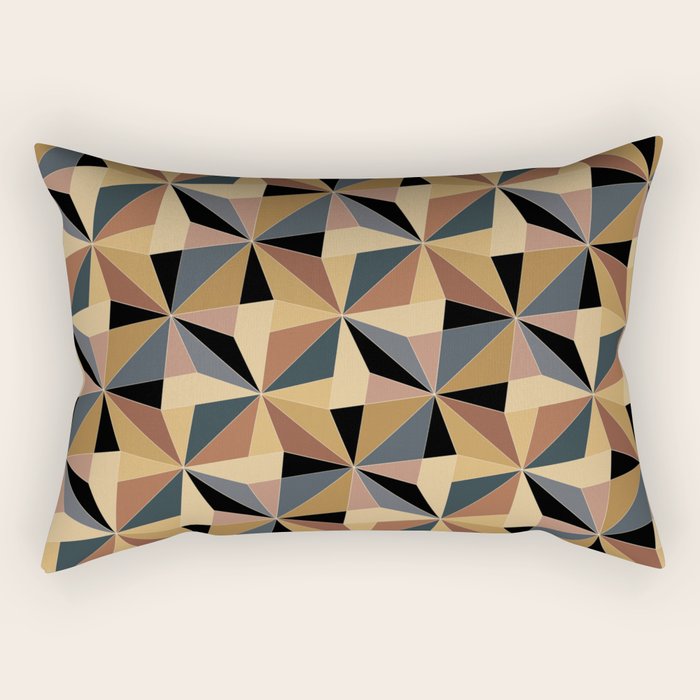 Kaleidoscope Tile Pattern I Bold Neutral Earthy Rectangular Pillow Gallery Image 1