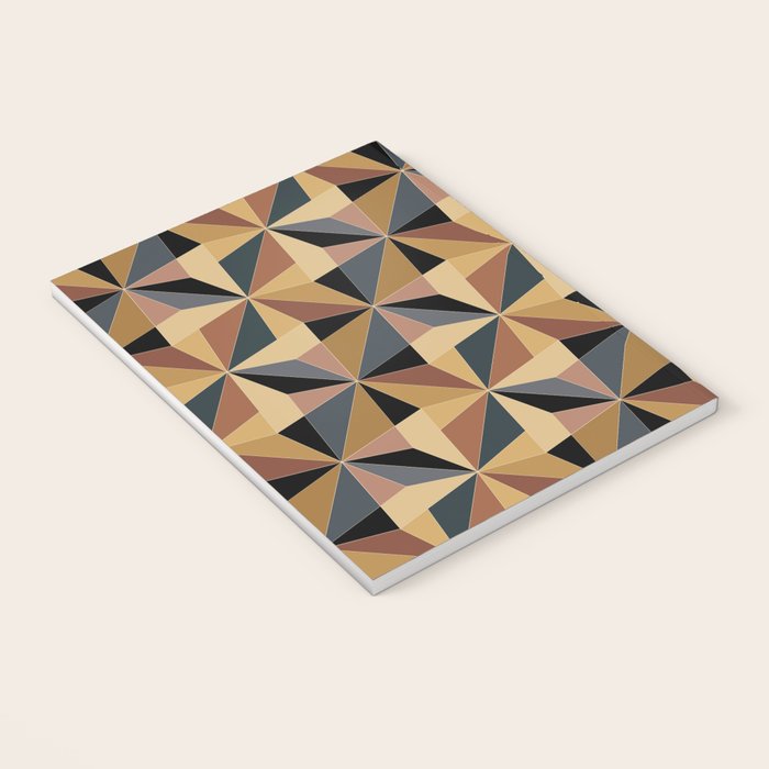 Kaleidoscope Tile Pattern I Bold Neutral Earthy Notebook Gallery Image 3