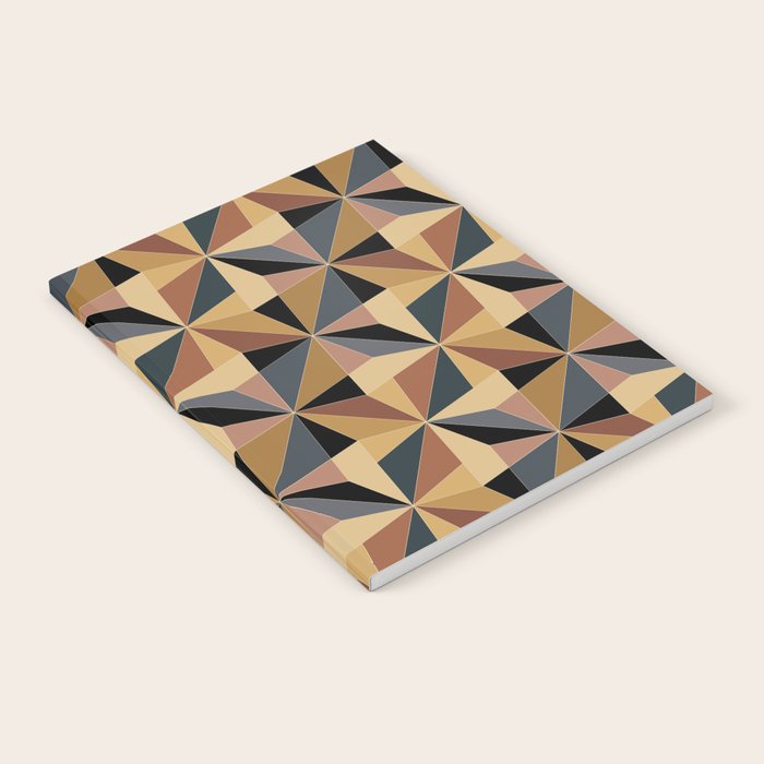 Kaleidoscope Tile Pattern I Bold Neutral Earthy Notebook Gallery Image 2