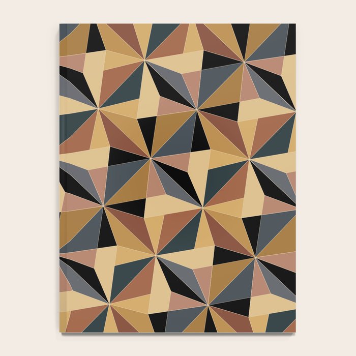 Kaleidoscope Tile Pattern I Bold Neutral Earthy Notebook Gallery Image 4