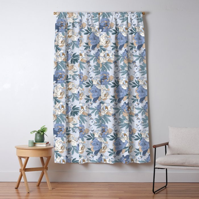  lush blue peonies  Window Curtain Gallery Image 5