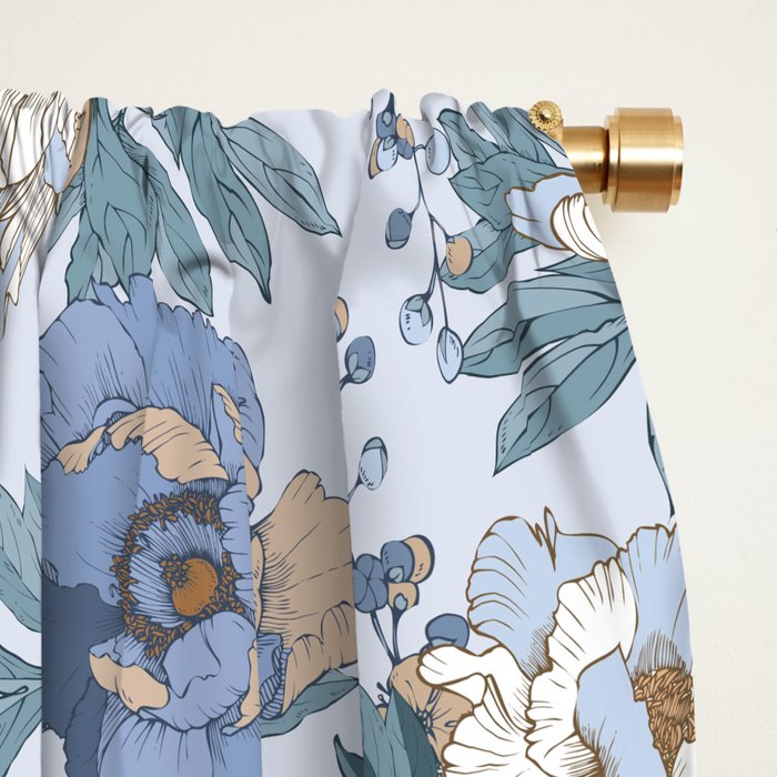  lush blue peonies  Window Curtain Gallery Image 2