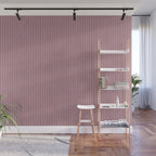 Romantic Botanica Coordinator - Thin Stripes in Rosewood Pink Wall Mural Gallery Image 1