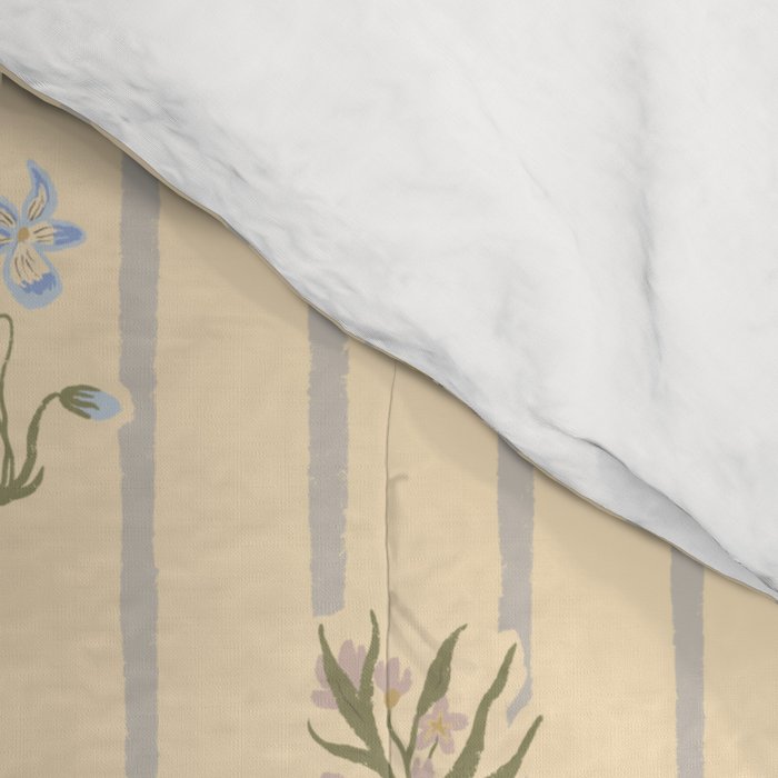 Cozy Cottage Flowers With Stripes Comforter Gallery Image 4