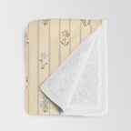 Cozy Cottage Flowers With Stripes Throw Blanket Gallery Image 3