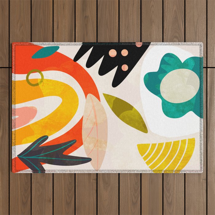 bauhaus goes Matisse in summer II Outdoor Rug Gallery Image 1