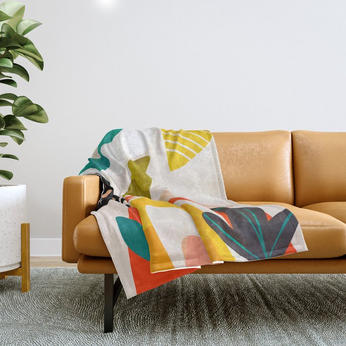 bauhaus goes Matisse in summer II Throw Blanket Gallery Image 1