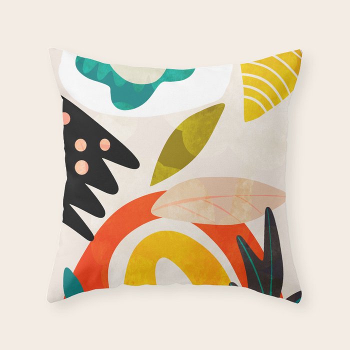 bauhaus goes Matisse in summer II Throw Pillow Gallery Image 6