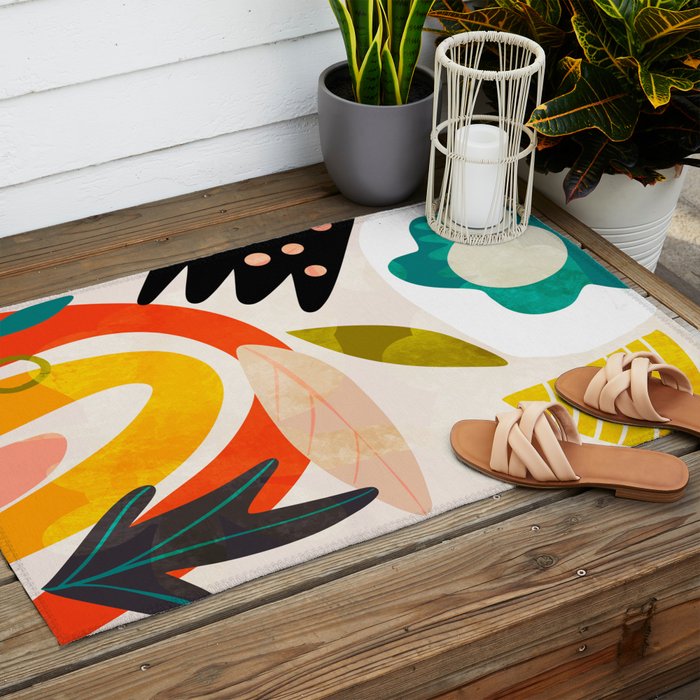 bauhaus goes Matisse in summer II Outdoor Rug Gallery Image 2