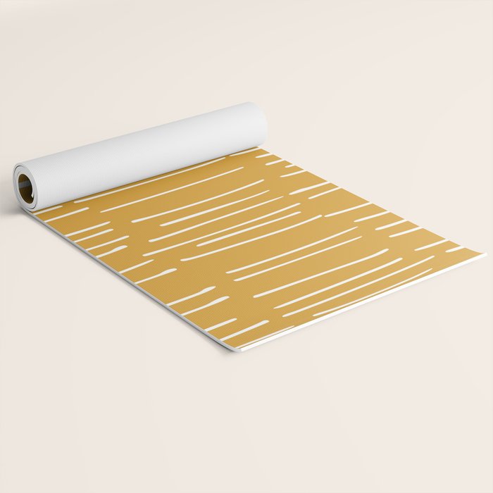 Abstract Stripes on Yellow Yoga Mat Gallery Image 2