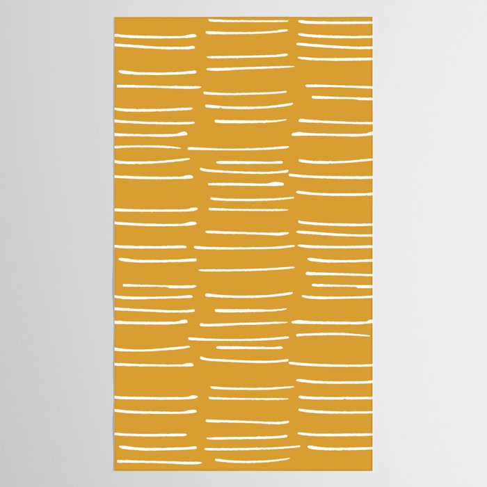 Abstract Stripes on Yellow Tablecloth Gallery Image 2