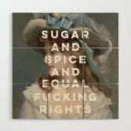 Sugar and Spice and Equal Fucking Rights - Feminist Wood Wall Art Gallery Image 1