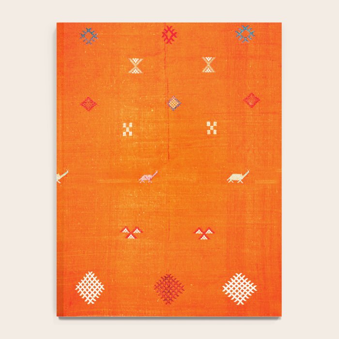Orange Oriental Traditional Creative Berber Moroccan Fabric Style Notebook Gallery Image 4