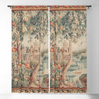 Antique 18th Century French Verdure Flower Garden Tapestry Window Curtain Gallery Image 5