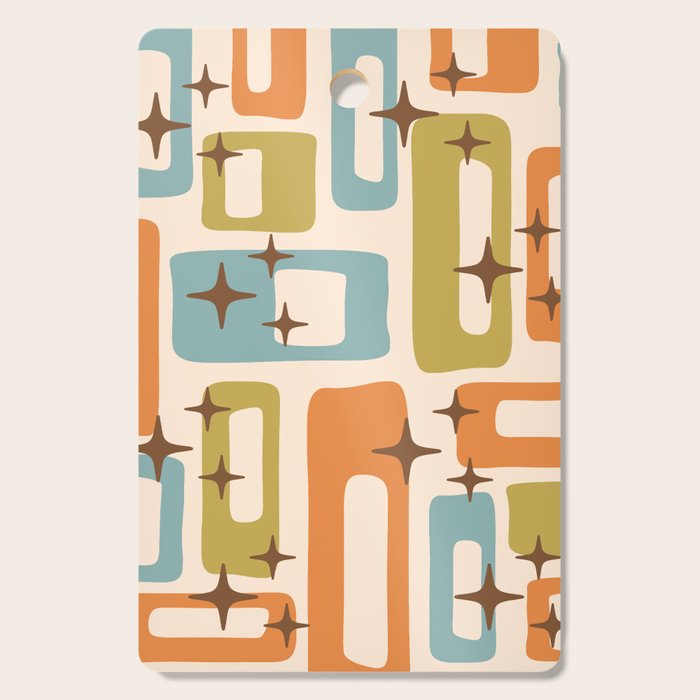 Mid Century Modern Style 922 Orange Green Blue Cutting Board Gallery Image 1