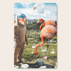 Alternate Reality, Surrealism Digital Photography, Space Flamingo Astronaut Collage Cutting Board Gallery Image 1