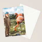 Alternate Reality, Surrealism Digital Photography, Space Flamingo Astronaut Collage Stationery Card Gallery Image 2