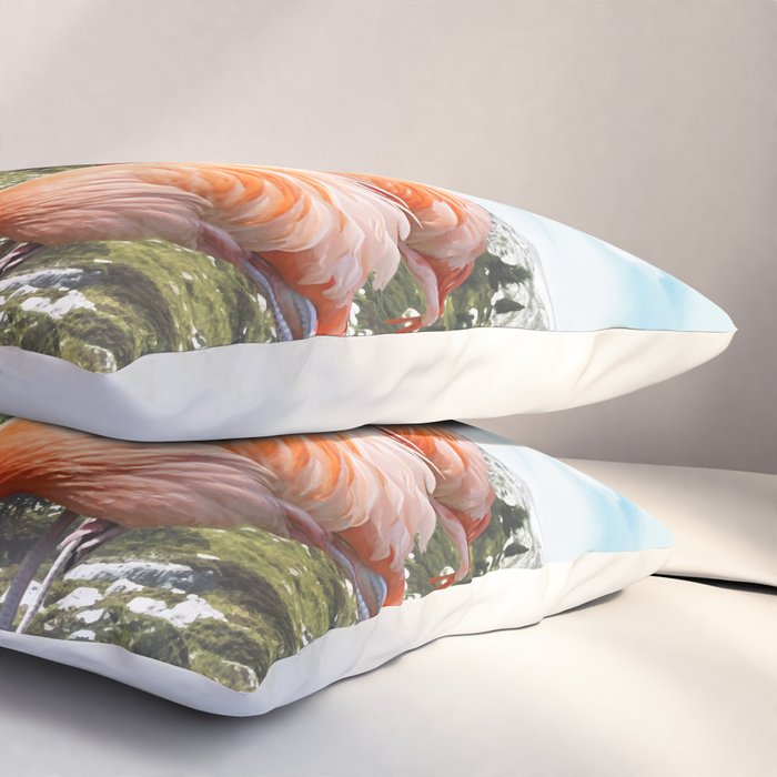 Alternate Reality, Surrealism Digital Photography, Space Flamingo Astronaut Collage Pillow Sham Gallery Image 3
