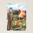 Alternate Reality, Surrealism Digital Photography, Space Flamingo Astronaut Collage Stationery Card Gallery Image 2