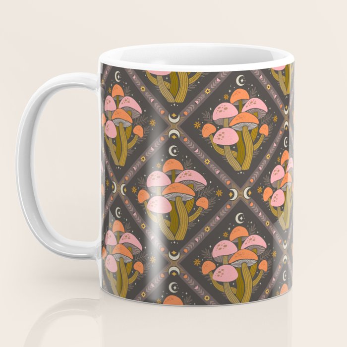 Mushrooms and Moons - Dark Coffee Mug Gallery Image 3