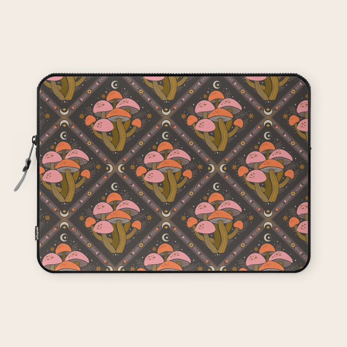 Mushrooms and Moons - Dark Laptop Sleeve Gallery Image 1