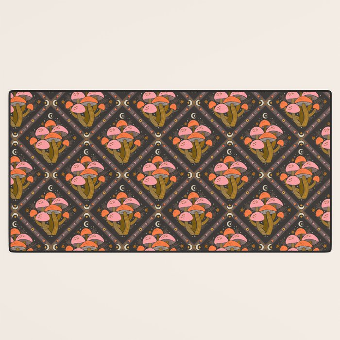 Mushrooms and Moons - Dark Desk Mat Gallery Image 3