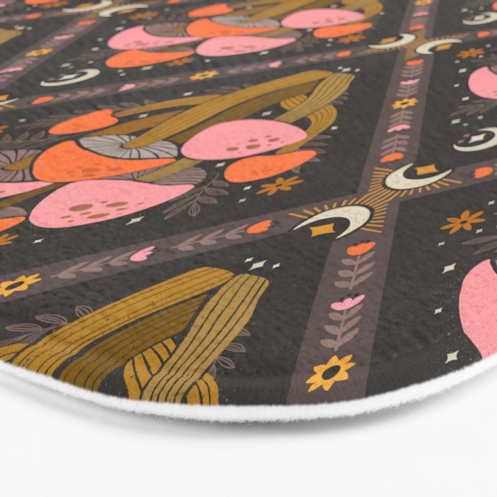 Mushrooms and Moons - Dark Bath Mat Gallery Image 3