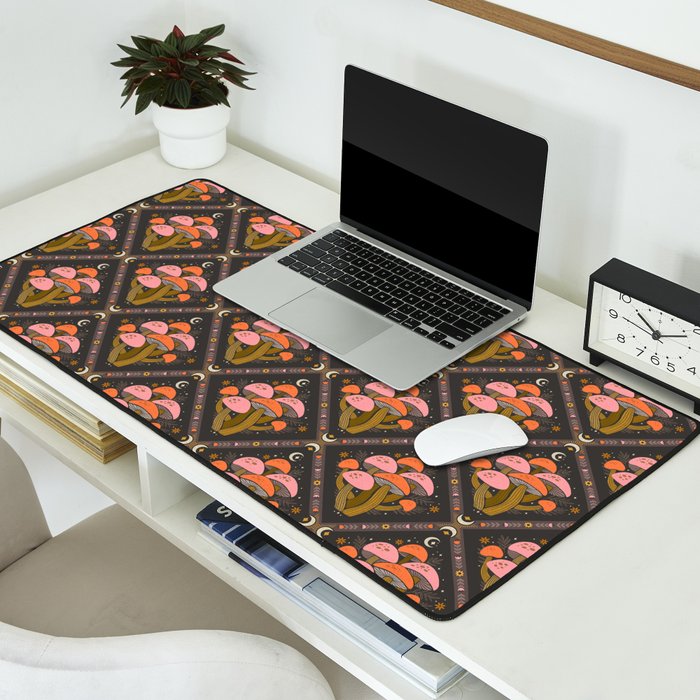 Mushrooms and Moons - Dark Desk Mat Gallery Image 2