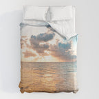 sunset sky over ocean - beach with sunset sky horizon Comforter Gallery Image 6