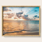 sunset sky over ocean - beach with sunset sky horizon Serving Tray Gallery Image 1