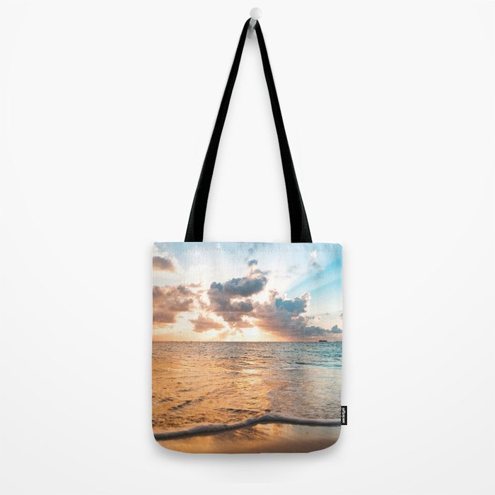 sunset sky over ocean - beach with sunset sky horizon Tote Bag Gallery Image 2