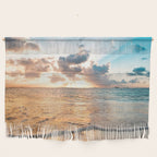 sunset sky over ocean - beach with sunset sky horizon Wall Hanging Gallery Image 1