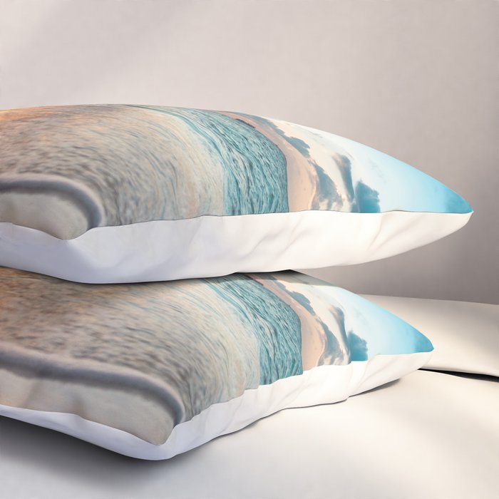 sunset sky over ocean - beach with sunset sky horizon Pillow Sham Gallery Image 3