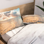 sunset sky over ocean - beach with sunset sky horizon Pillow Sham Gallery Image 2
