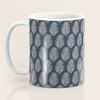 Palm Leaf Navy Blue And Cream Coffee Mug Gallery Image 3