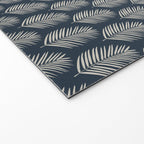 Palm Leaf Navy Blue And Cream Welcome Mat Gallery Image 2