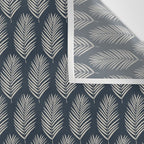 Palm Leaf Navy Blue And Cream Wall Tapestry Gallery Image 3