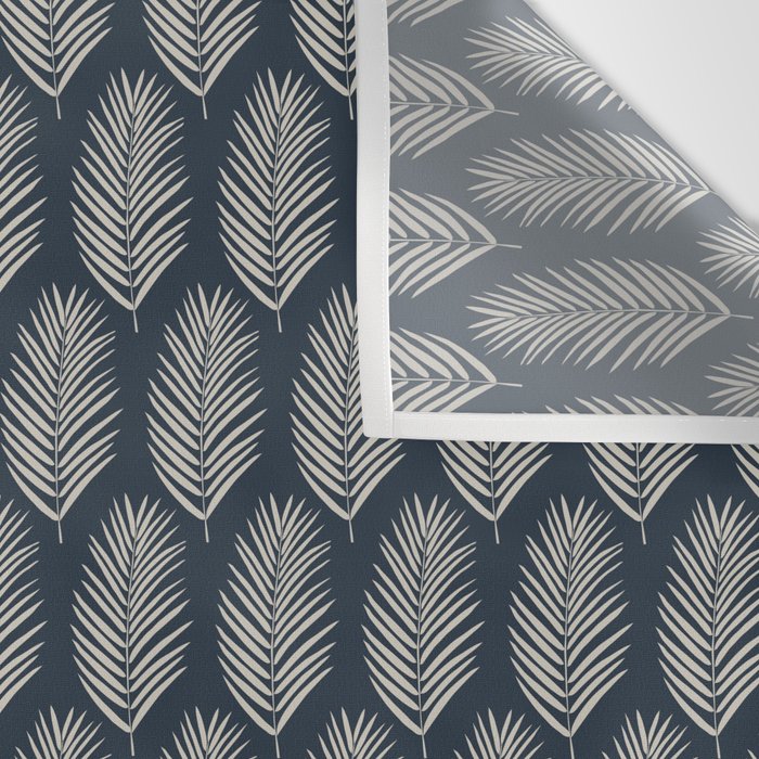Palm Leaf Navy Blue And Cream Wall Tapestry Gallery Image 3