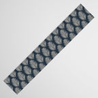 Palm Leaf Navy Blue And Cream Table Runner Gallery Image 3