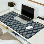 Palm Leaf Navy Blue And Cream Desk Mat Gallery Image 2