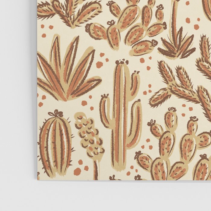 Cactus Desert - gold and copper Poster Gallery Image 3