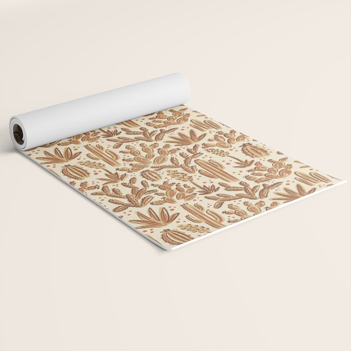 Cactus Desert - gold and copper Yoga Mat Gallery Image 2