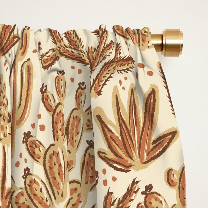 Cactus Desert - gold and copper Window Curtain Gallery Image 2