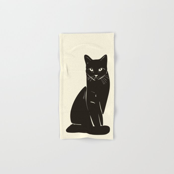 Minimalist Black Cat 2 Bath Towel Gallery Image 1