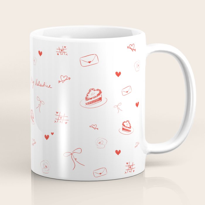 Valentine's Pattern Coffee Mug Gallery Image 1