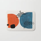 Burnt Orange Jewel Teal Blue Mid Century Modern Funky Colorful Shapes Patterns by Ejaaz Haniff Bath Mat Gallery Image 1