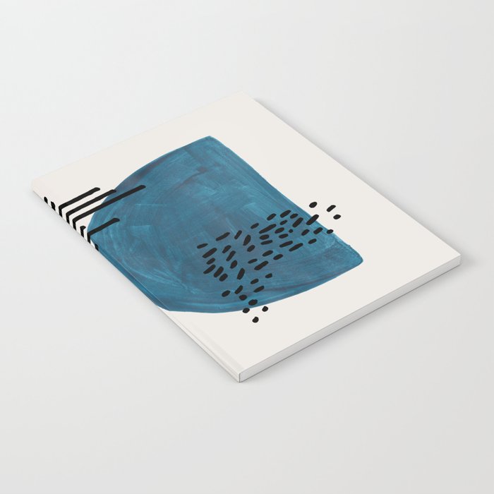 Burnt Orange Jewel Teal Blue Mid Century Modern Funky Colorful Shapes Patterns by Ejaaz Haniff Notebook Gallery Image 2