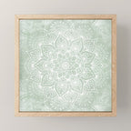 Mandala, Yoga Love, Sage Green, Boho Print Mini Art Print Gallery Image 1