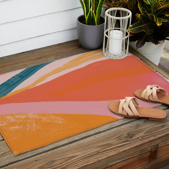 Abstract View 2 Outdoor Rug Gallery Image 2