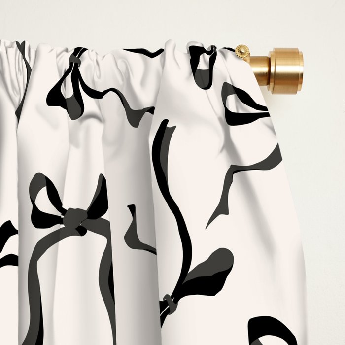 Coquette black Bows Window Curtain Gallery Image 2